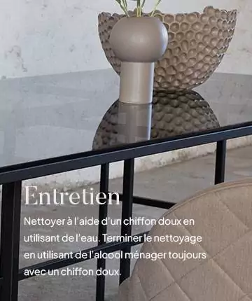 Entretien de la table basse en verre originale